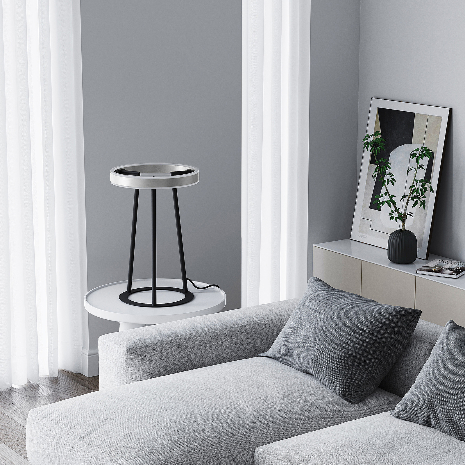 Lucande Seppe -LED-pöytälamppu, Nikkeli - Image 2