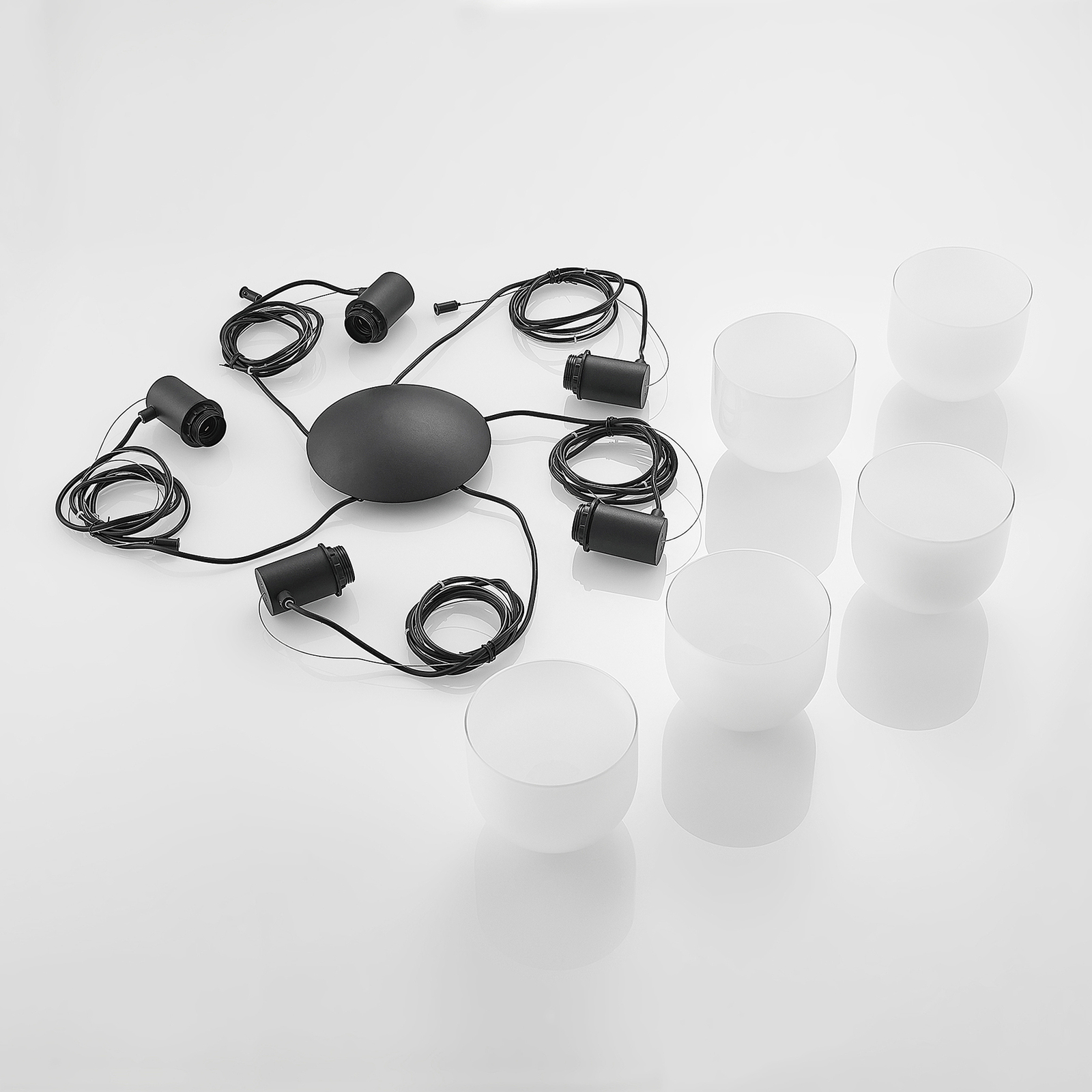 Lucande Serina -riippuvalo, 5-lamppuinen Valkoinen - Image 7