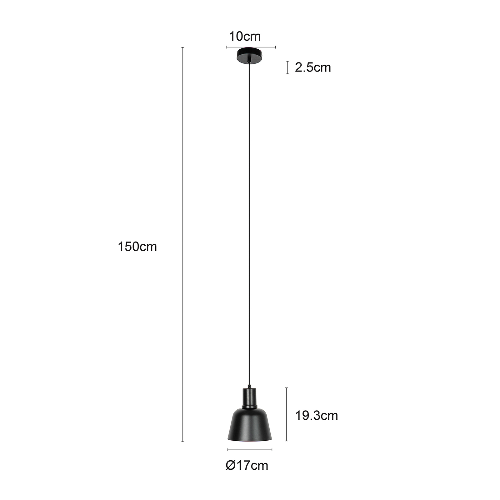 Lucande Servan-riippuvalaisin, Musta, 1-lamppuinen - Image 2