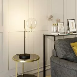 Lucande Sotiana -pöytävalo Lasipallolla, Messinki