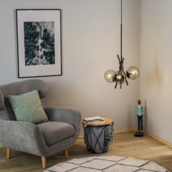 Lucande Sotiana-riippuvalo 3 Lamppua Pyöreä, Musta