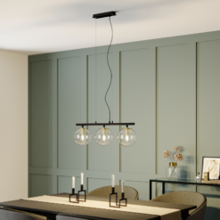 Lucande Sotiana -riippuvalo Lasikuulilla, 3-lamp.