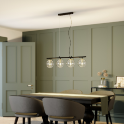 Lucande Sotiana -riippuvalo Lasikuulilla, 4-lamp.