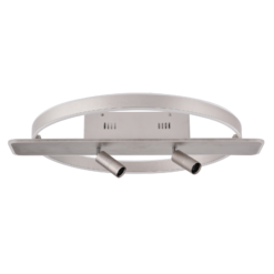 Lucande Stigla -LED-kattovalo, Pyöreä, Nikkeli