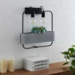 Lucande Teona -seinälamppu Betonia, 2-lamppuinen