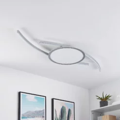 Lucande Tiaro -LED-kattovalaisin, Pyöreä, CCT