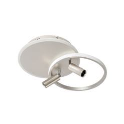 Lucande Tival -LED-kattovalaisin, Pyöreä, Nikkeli