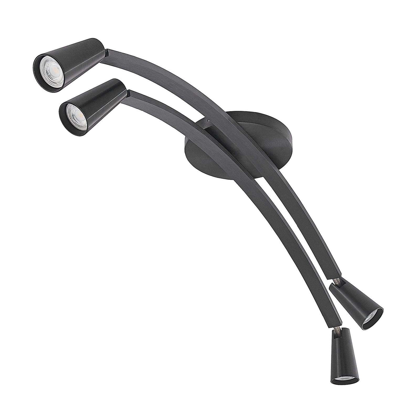 Lucande Velanoris -kattovalo, 4 Lamppua, Musta - Image 3