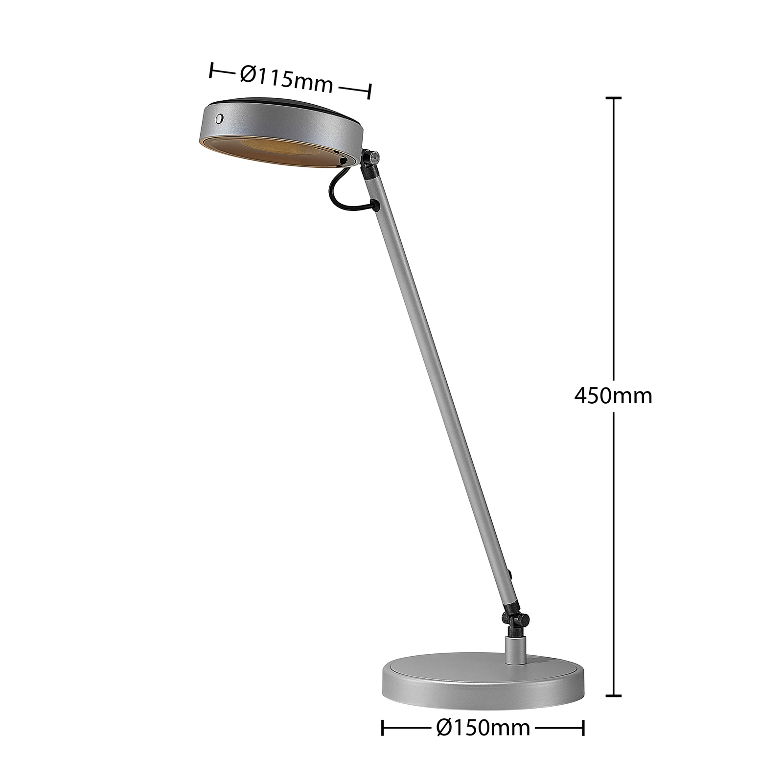Lucande Vilana -LED-työpöytävalaisin, Hopea - Image 6