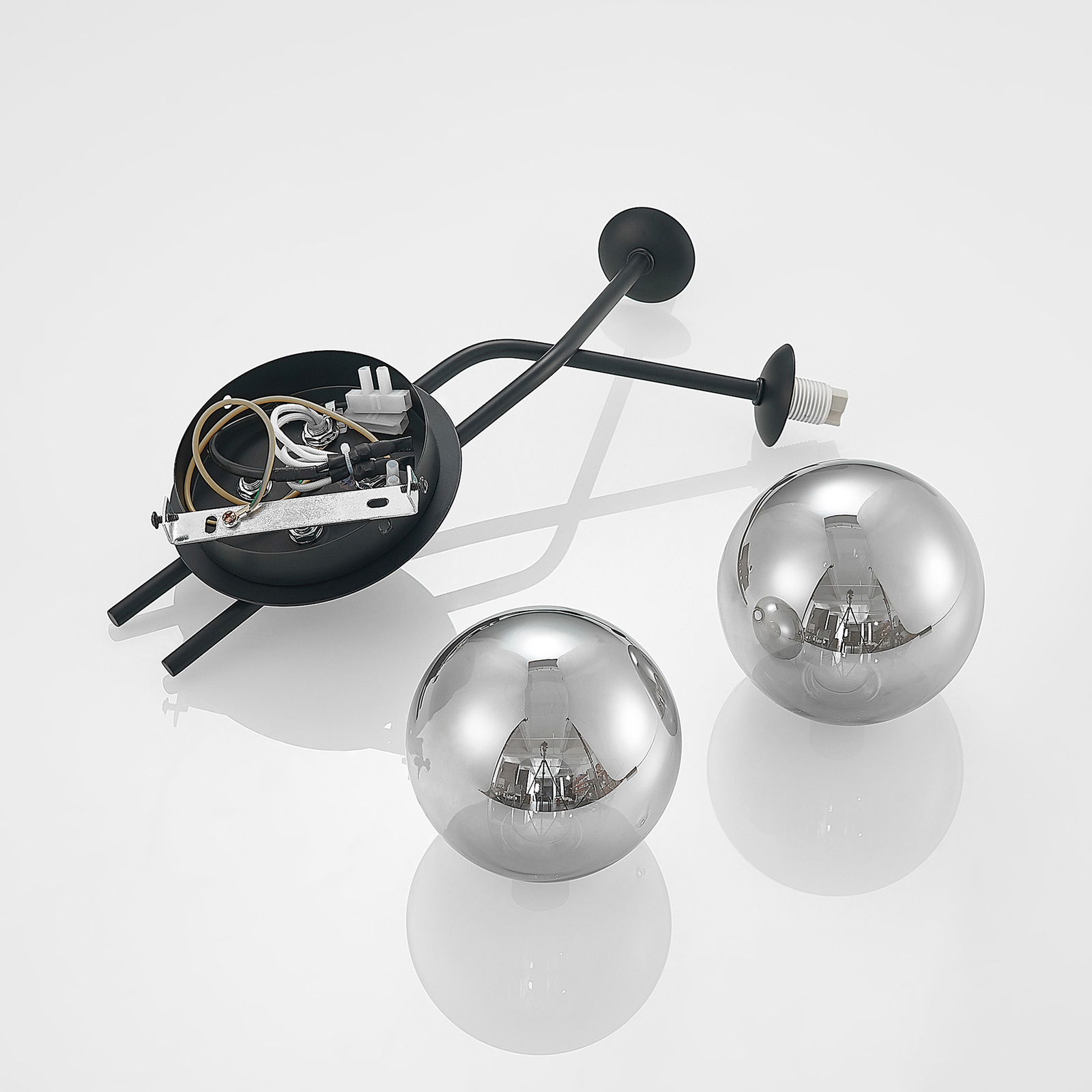 Lucande Wynona -seinävalaisin, 2-lamp., Musta - Image 8