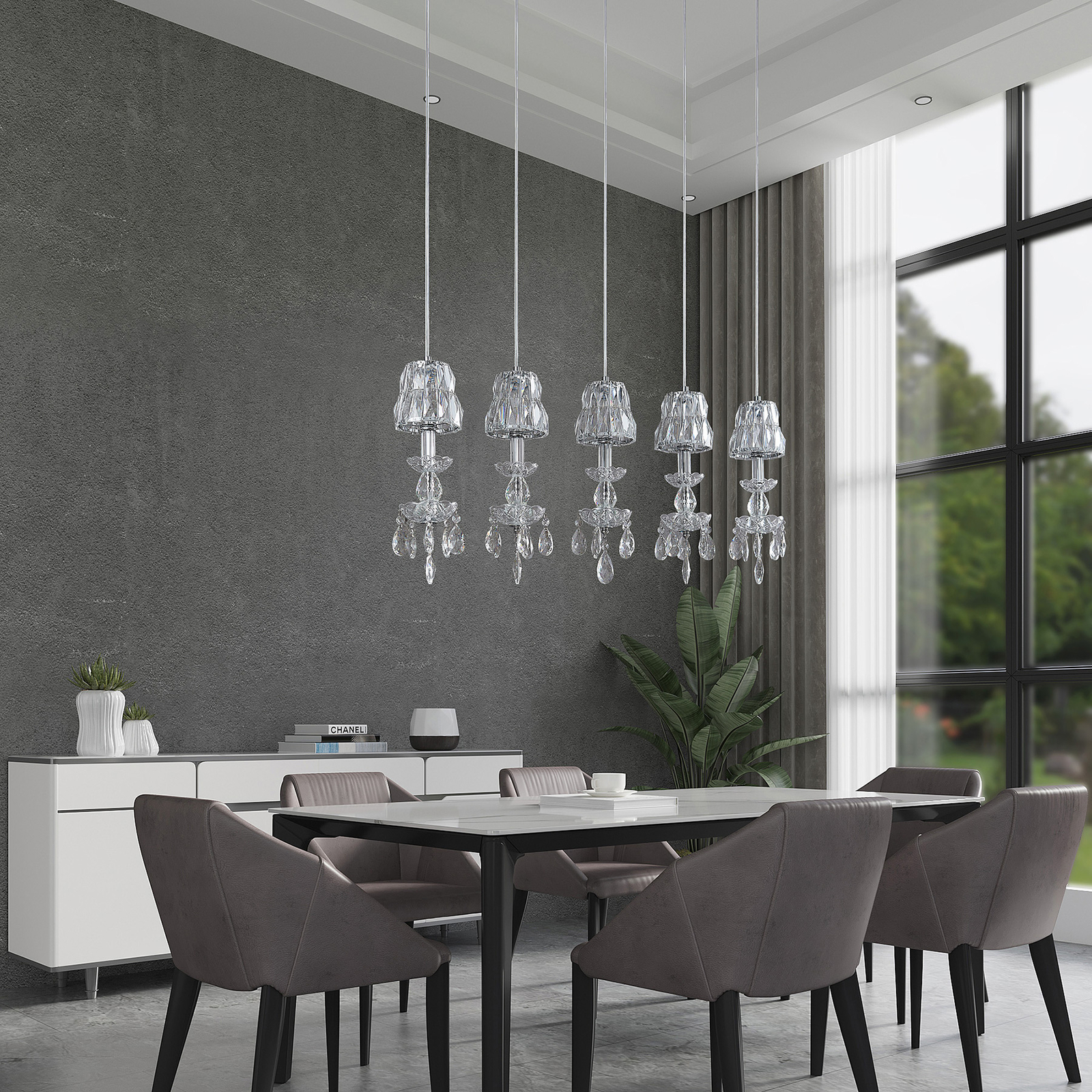 Lucande Yasanie -LED-riippuvalaisin, 5-lamppuinen - Image 2