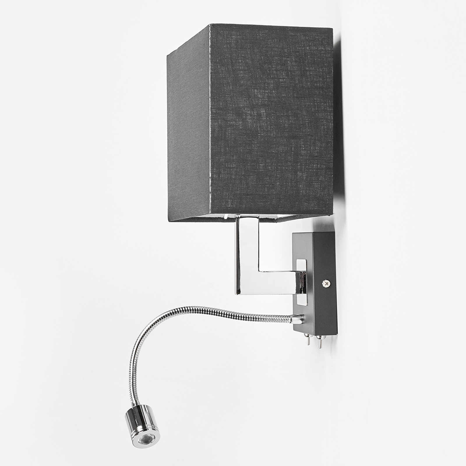 Lucande Musta Seinävalaisin Rebekka LED-lukuvarrella - Image 5