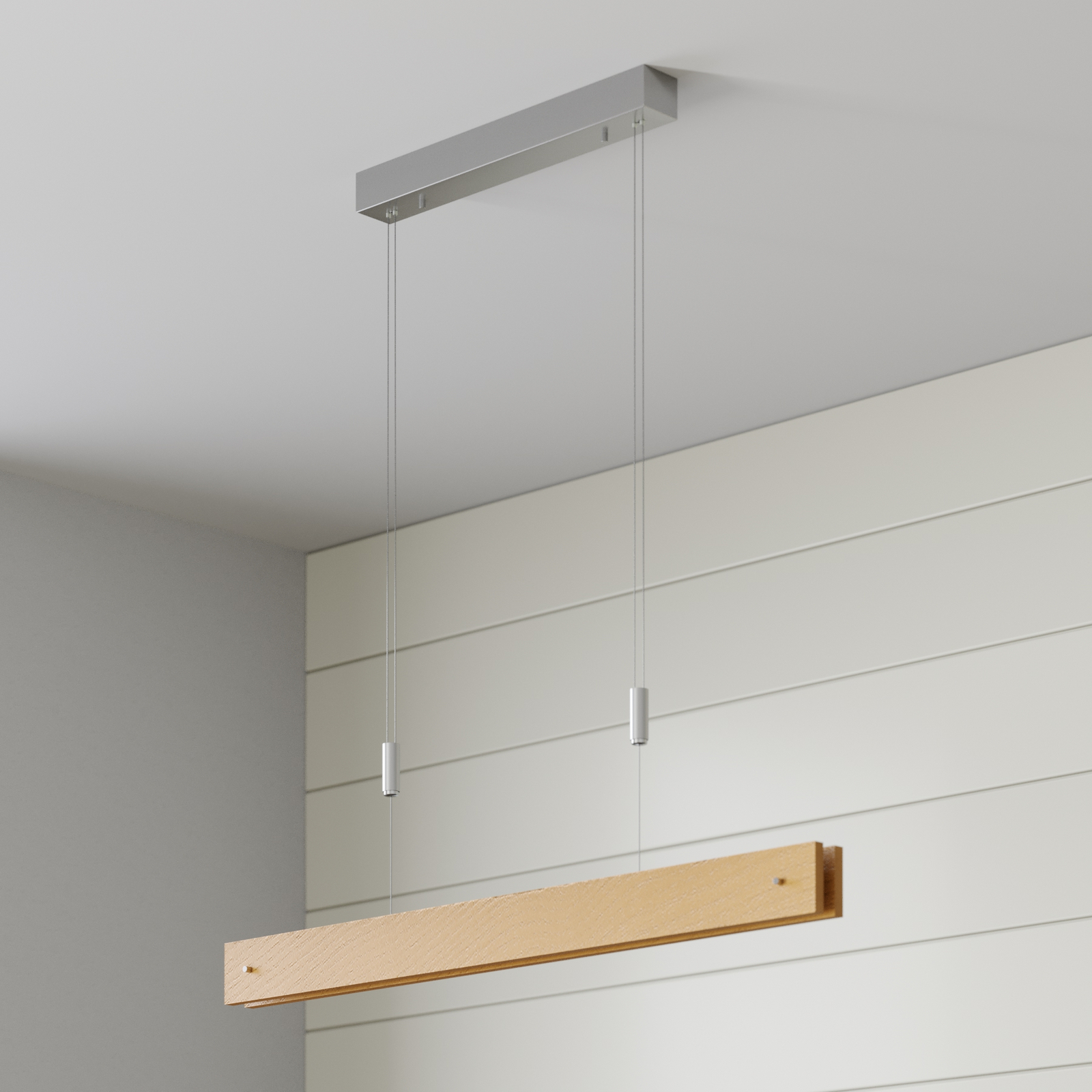 Lucande Puinen LED-riippuvalaisin Karinja, Luonnonpuu - Image 2