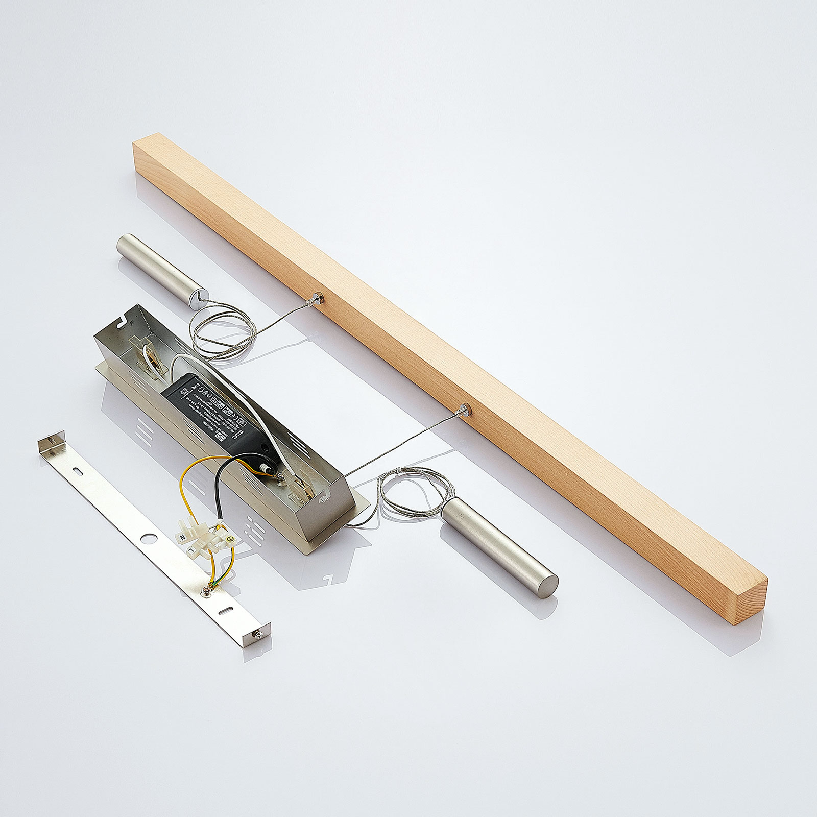 Lucande Puinen LED-tankoriippuvalaisin Pia, Pyökki - Image 8