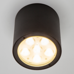 Lucande Pyöreä LED-kattospotti Meret Ulkokäyttöön, IP54