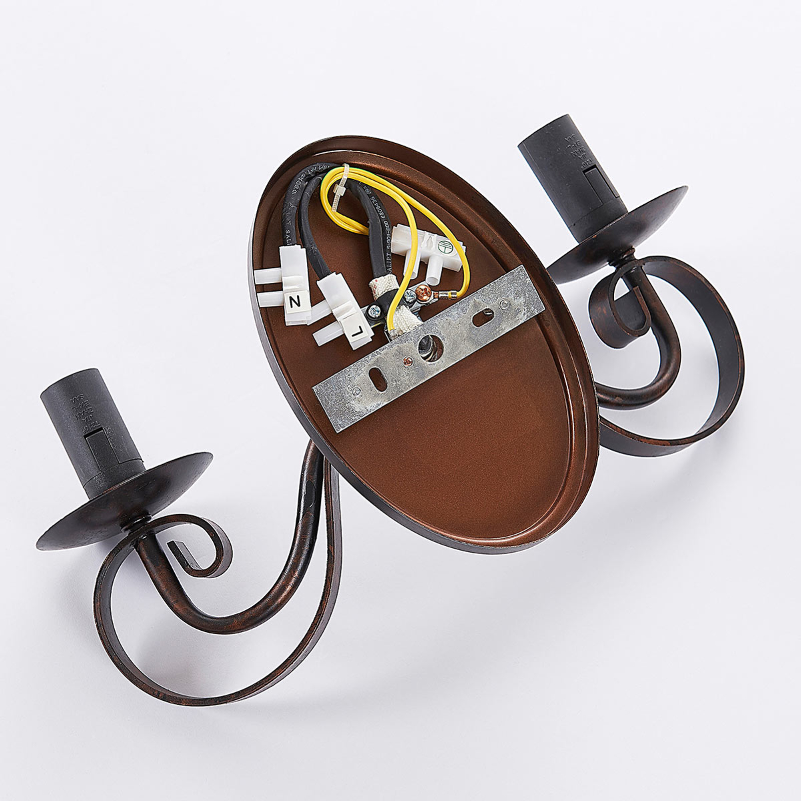 Lucande Ruosteenvärinen Seinävalaisin Caleb, 2-lamppuinen - Image 8